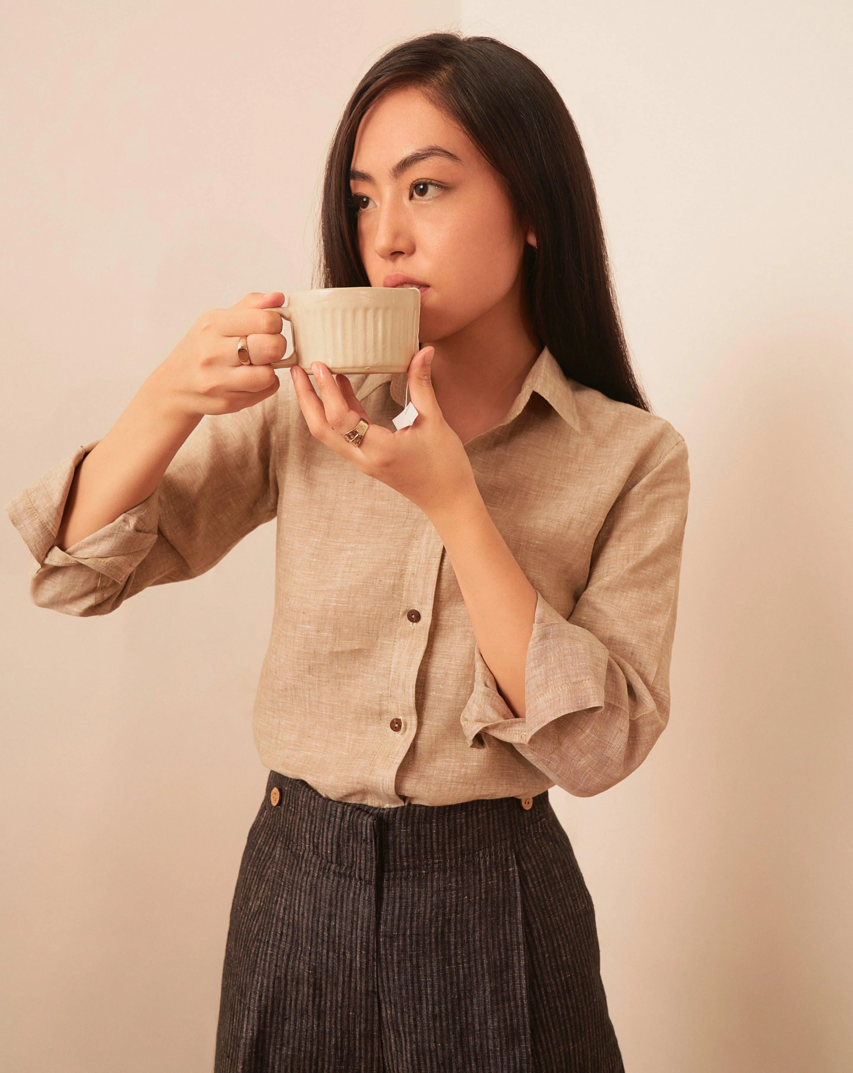Women's Linen Shirt CONCORD | Classic Shirt | Tan