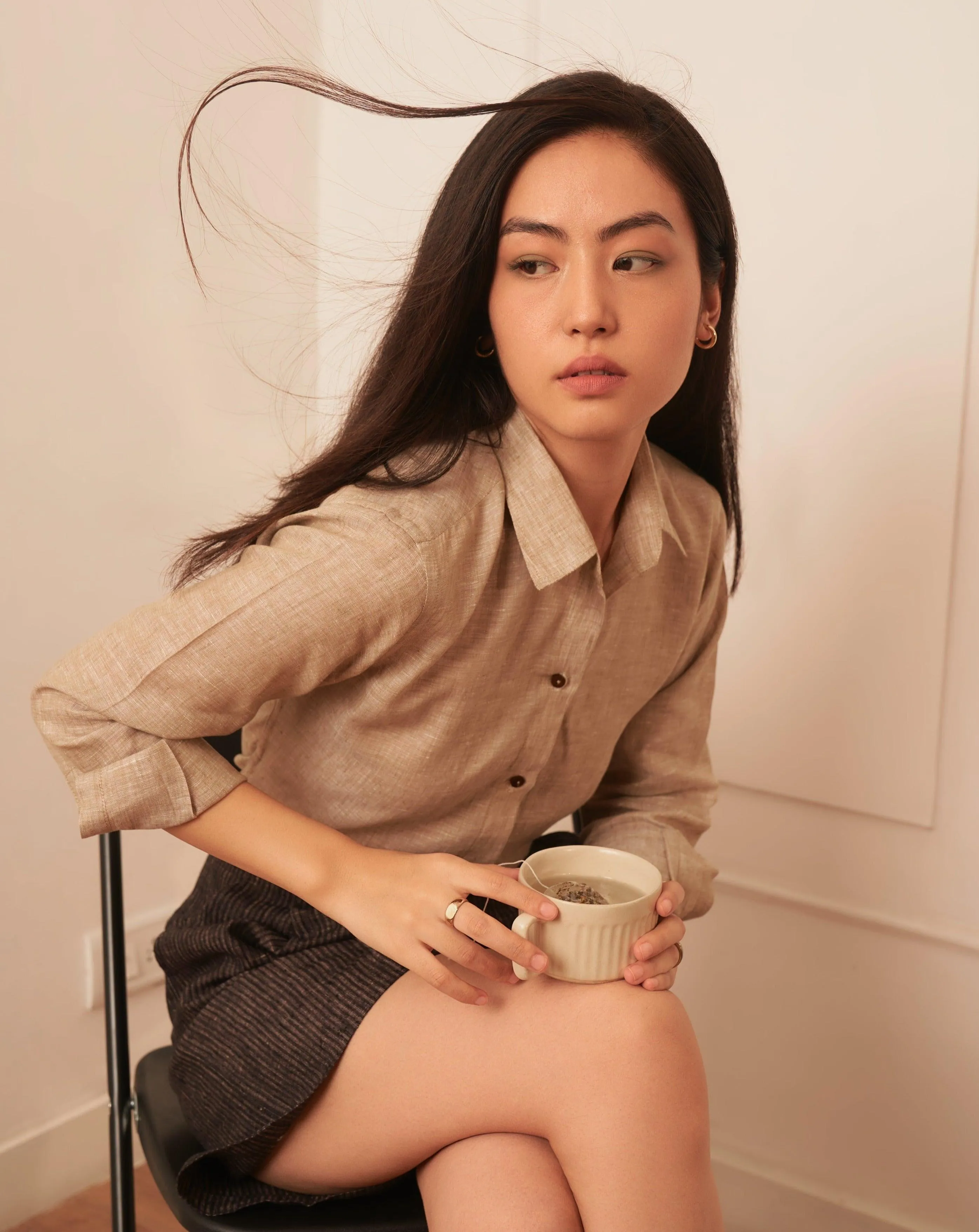 Women's Linen Shirt CONCORD | Classic Shirt | Tan