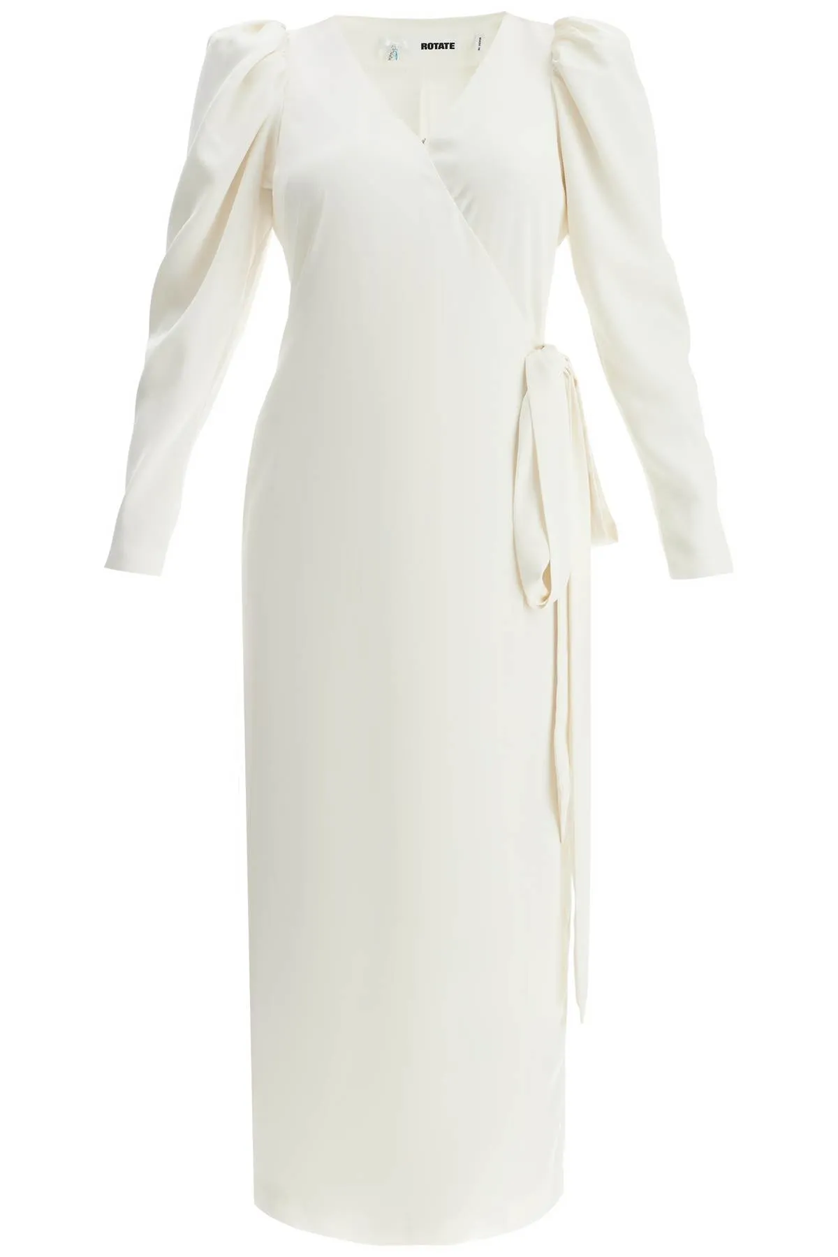 wrap midi dress with a wrap 112516857 EGRET
