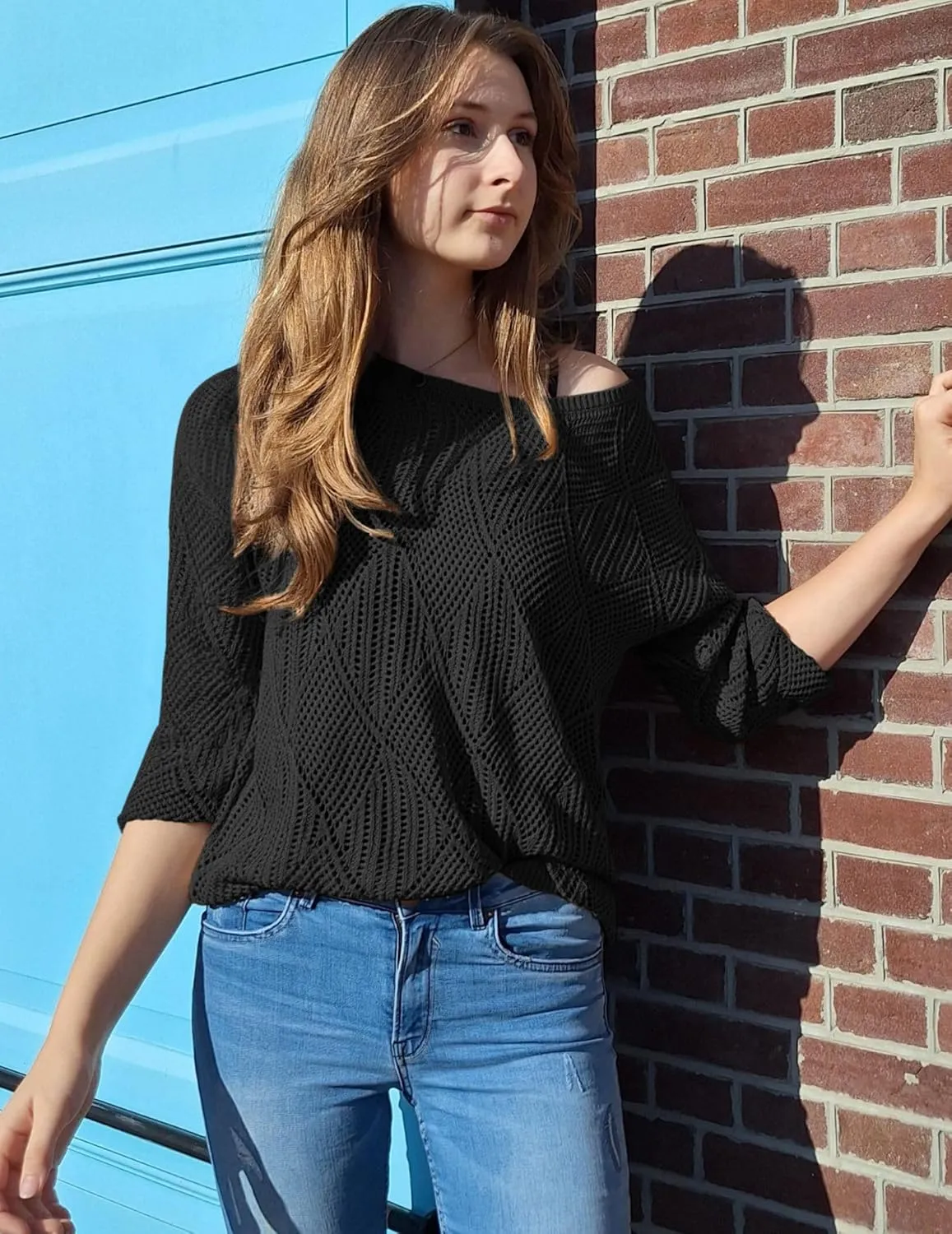 Zeagoo Crochet Tops Off The Shoulder Sweaters