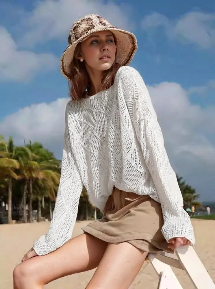 Zeagoo Crochet Tops Off The Shoulder Sweaters