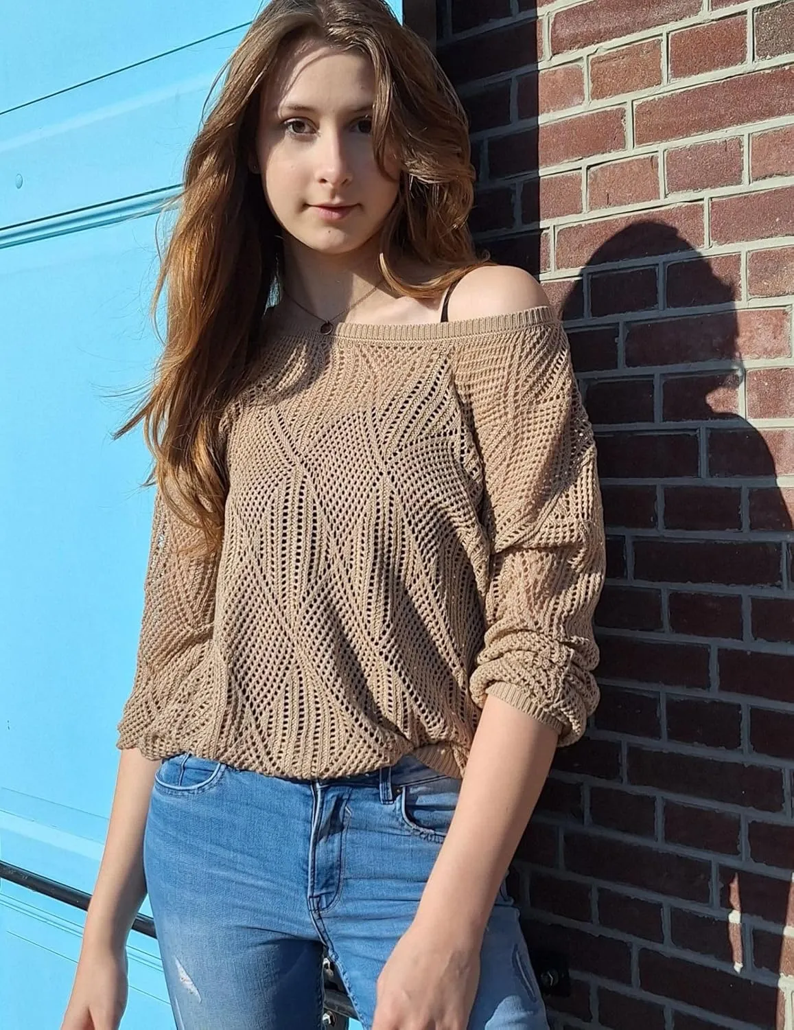 Zeagoo Crochet Tops Off The Shoulder Sweaters