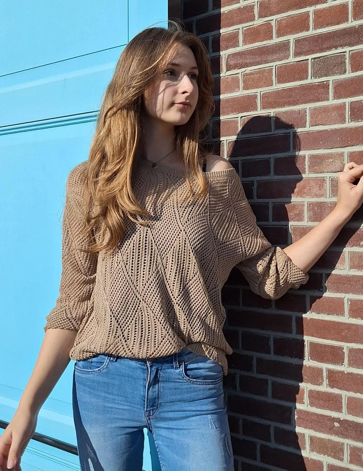 Zeagoo Crochet Tops Off The Shoulder Sweaters